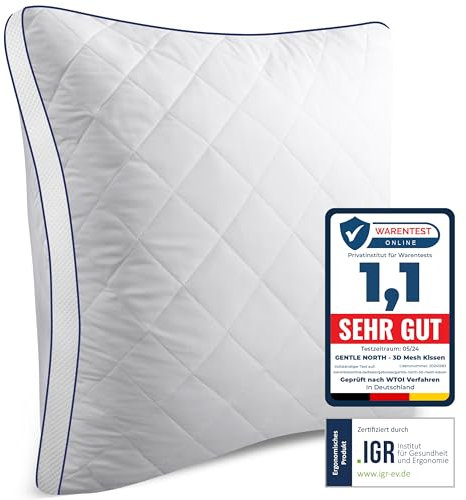 Gentle North Hochwertige Kopfkissen (80x80 cm groß) in Hotelqualität - Flauschiges, gut gefülltes Schlafkissen für Allergiker geeignet (Ökotex 100 Zertifiziert) - 60° Waschbar