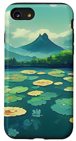 Hülle für iPhone SE (2020) / 7 / 8 Seerosenblätter auf einem See, Studio Ghibli//Atem der Wildnis