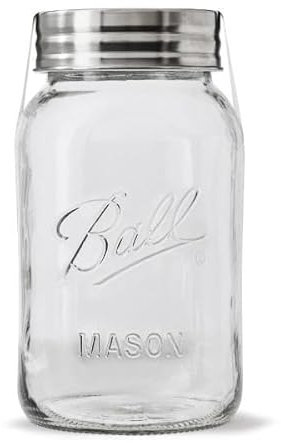 Ball Regular Mouth Glass Mason Jars with Lids and Bands, Used for Canning, Pickling, Juice, Jam, Jelly, Quart Size 32 Ounce (Pack of 3)