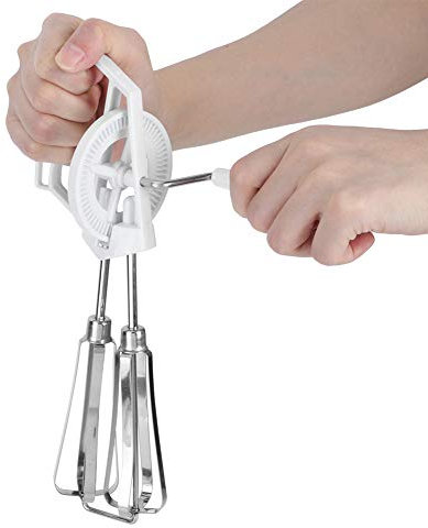 Joyzan Handheld Egg Beater, Stainless Steel Classic Hand Crank Style Easy Whisk Rotary Cooking Vintage Inspired Tool for Home Kitchen Utensil Tool Whisking Beating Stirring Milk Fr