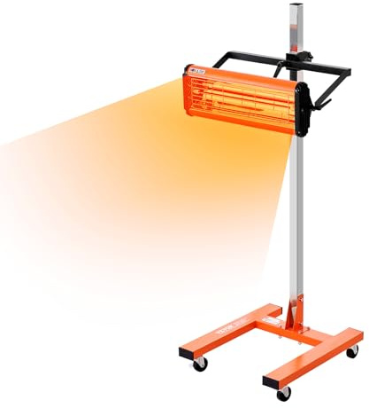 VEVOR Lampe polymérisation Infrarouge, 1500 W, séchoir Peinture Voiture avec Support, minuterie 1-60 Min, Chauffage Cabine Cuisson pulvérisation 0,32 ㎡, Lampe à polymériser pour réparation séchage