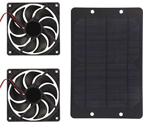 Kit de Ventilateur de Panneau Solaire, Plastique de Silicium 10W 12V 2A Ventilateur D'extraction ¨¤ ¨¦nergie Solaire Double Ventilateur aliment¨¦ par Panneau Solaire ¨¦tanche Double