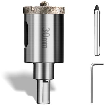 PHMNZIP 30 mm Broca de Diamante Taladro Hueco Sierra de Perforación con Broca de Centro Piloto Broca de Diamante Brocas con Revestimiento de Diamante para Azulejos Cerámica Vidrio Porcelana Mármol