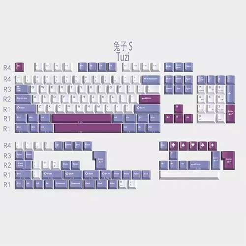 160 Keys Doubleshot Keycaps Cherry Profile Tuzi Keycaps Set 7u Spacebar Fit for 61/64/87/104/108 Cherry Mx Switches ISO ANSI Layout Mechanical Keyboards Alice Keyboards