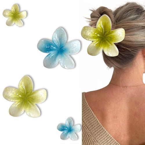 QZKJQDD 4 Stück Blumen Haarklammer, Schleierkraut Haarklammer, Haarklammer Blume, Haarspangen Damen Blumen, Rutschfeste Damen-Haarspangen, Rutschfeste Haarklammern Für Dickes