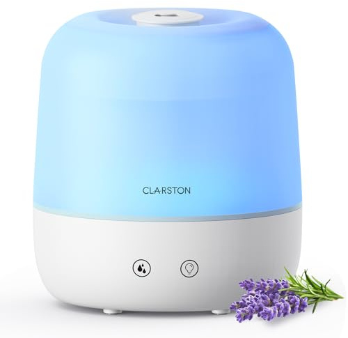 Clarston 2L Cool Mist Humidifier for Bedroom with 360° Adjustable Nozzle, High and Low Mist Levels, Ultra-Low Noise, Light-Off, No BPA, Auto Shut Off, Ideal Baby Humidifier with Easy Top Filling