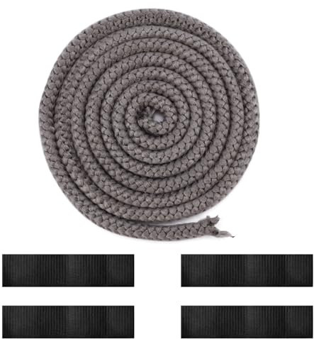 Joint de Cheminée, 2,5m x 14mm Joint de Rechange en Fibre de Verre Imprégnée de Graphite Joint de Porte de Poêle à Bois pour Cheminées Poêles Combustion du Bois