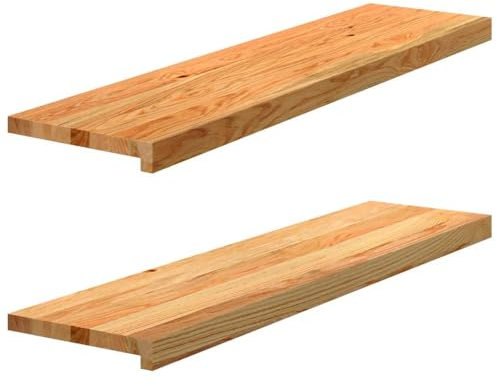 vidaXL Treppenstufen 2 STK. Hellbraun 100x30x2 cm Massivholz Eiche, Treppenstufe für Holztreppen, Treppenstufe Holz, Fenstersims, Treppenstufe Eiche