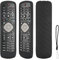 Custodia Telecomando in Silicone Compatibile Con Philips UHD LED TV RM-L1225 Telecomando Copertura Protettiva Antiurto Con Nero e Cordino