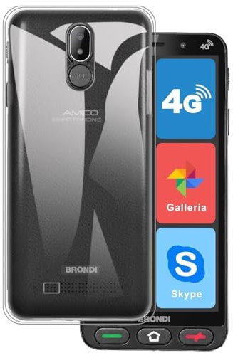 OAGELIM Custodia compatibile con Brondi Amico Vero 4G, antiurto sottile in silicone, resistente all'ingiallimento, custodia sottile trasparente in TPU per Brondi Amico Vero 4G da 5,7 (trasparente)