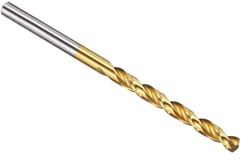 PATIKIL Brocas de 4mm, Acero de Alta Velocidad M42 con 8% Cobalto, Vástago Recto Punta de 135° Recubierta de Nitruro de Titanio (TiN) para Acero Inoxidable y Metales Duros - 1 Paquete