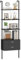 COSTWAY 6-Tier Ladder Shelf with 2 Drawers, 184cm Tall Wall Bookshelf Open Display Rack, Metal Frame Wooden Wall Mounted Bookcase Storage Shelving Unit for Living Room Bedroom Office (Black)