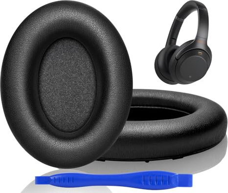 Link Dream Cuscinetti Auricolari di Ricambio Compatibile con Sony WH-1000XM3 (WH1000XM3) Over-Ear Cuffie, Padiglioni Cuffie con Memory Foam ad Alta Densità per Isolamento del Rumore, Nero