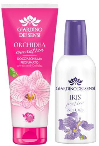 Giardino Dei Sensi Iris Poetico – Profumo Donna Spray 100 ml + Doccia Schiuma 100 ml In Omaggio – Fragranza delicata, set completo per un rituale di bellezza (1 Unità)