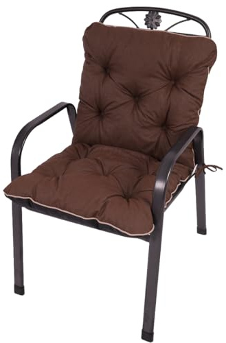 TexDeko® Ecolen Niedriglehner Auflage Outdoor Gartenstuhl 100x50cm Braun | Gartenstuhlauflage für Niedriglehner, Outdoor, wasserabweisend, UV-beständig, Sitzpolster, Polsterauflage für Gartenstuhl