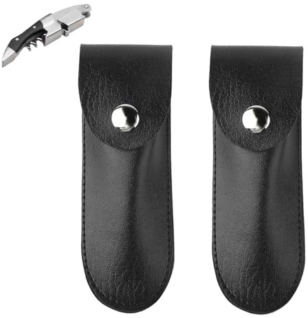 Funda de cuero para abridor de botellas de vino, 2 uds., funda pequeña para sacacorchos, bolsa de cuero para abridor de vino de PU, 5,9x2,0 pulgadas
