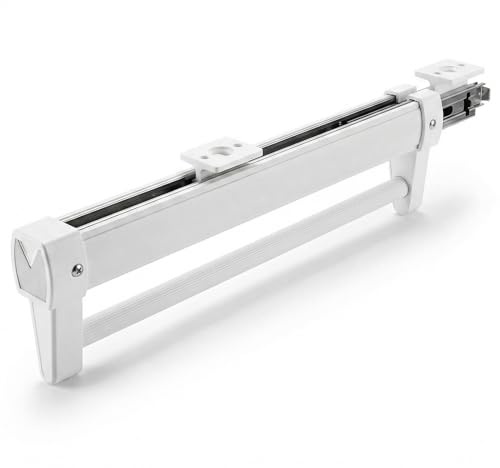 Platzsparende Ausziehbare Kleiderstange aus Aluminium - 30kg Teleskopstange für Kleiderschrank, 360mm Verstellbarer Kleiderschrank für Hosen & Hemden, Kleidung, Weiß