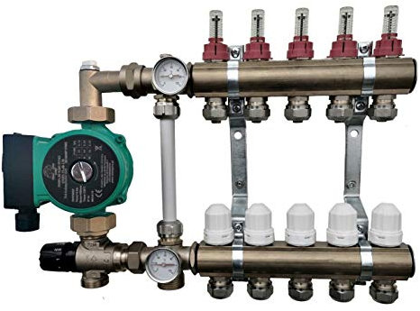 OMI Festwertregelset für Fußbodenheizung aus Heizkreisverteiler 2-12-fach (2 Kreise)