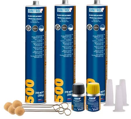 REJEL Dinitrol 500 Lot de 3 raccords de colle adhésive pour pare-brise