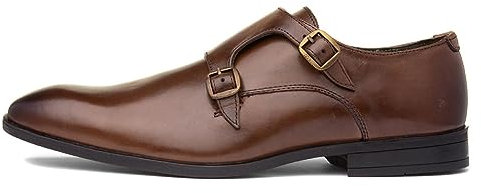 Silver Street London Men's Bourne Monk Formal/Office Leather Shoe (11 UK, Brown)