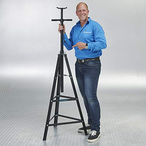 Datona Spindel Unterstellbock 2 Tonnen für Auto Hebebühne und Scherenhebebühne höhenverstellbar 120 bis 190 cm mit Sicherungsbolzen Clip und geschweißter Stahlkonstruktion 1 Stück