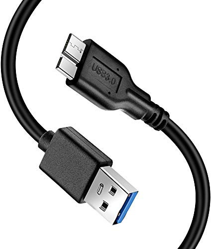 Reallycare Micro B Cable, USB 3.0 A Male to Micro USB 3.0 Sync Cord,Data Wire for Toshiba,Seagate,Samsung,WD, My Passport and More External Hard Drive(1ft/35cm/Black)