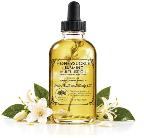 BEAUTE DE PROVENCE Honey Suckle Multi-Use Face, Body & Hair Oil - Hydrates Skin, Restores Shine - With Apricot, Coconut Oil & Vitamin E - 4 Fl Oz