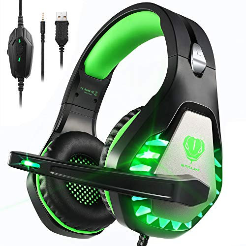 Cuffie Gaming con Microfono,3.5mm Cuffie da Gaming con Cancellazione del Rumore, Stereo Bass per PS4, Xbox One, PC, Mac, Smartphone per Bambini, Donne, Uomini