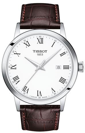 Tissot mens Classic Dream Stainless Steel Dress Watch Brown T1294101601300