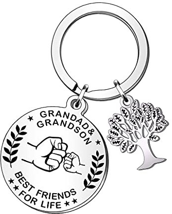 Hulala portachiavi con albero genealogico per nonno, nipote e migliori amici per la vita, regalo di compleanno e Natale