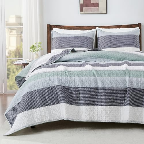 Andency King Quilt Set Sage Green, 3 Pieces Soft Bedspreads & Coverlets Set