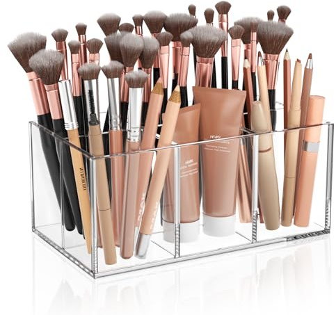 HIIMIEI Clear Makeup Brush Holder Organizer