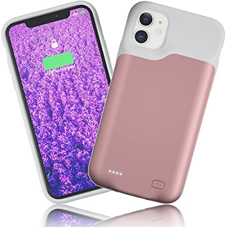 HUOBAO Funda de batería para iPhone 11, [8500 mAh] Funda de Carga para iPhone, Funda Protectora de Carga portátil, batería extendida Recargable para iPhone 11 (6.1 Pulgadas) (Oro Rosa)