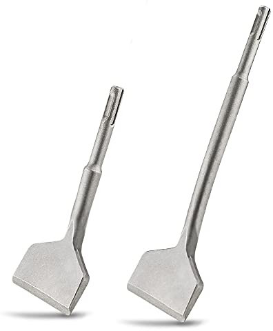 Fliesenmeißel Abgewinkelt SDS Plus Meißel 2 Stücke - 165mm/250mm x 75mm SDS-Plus Meißel Breit Spatmeißel Breitmeißel Flachmeißel für Fliesen/Fliesenkleber/Keramik