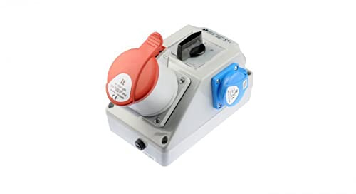 Installationssatz mit Sockel 32A 5P+2P+Z (L-0-P) rot ZI05R461 Spamel 5907723003620
