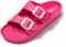 JOMIX Claquettes Femme, Tongs Femme été avec Deux Boucles Sandales Femme en EVA, Léger, Confortable et Antidérapant pour Douche Piscine Plage (A Fuchsia, 39)