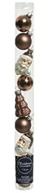 Kaemingk Weihnachtskugeln Glas 3cm x 9 Stück Figuren Mix Christbaumschmuck Set braun Taupe Hellbraun