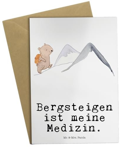 Mr. & Mrs. Panda Beileidskarte Bär Bergsteigen - Geschenk, Alpinismus, Trekking, Wandern, Bergsport, Alpinwandern, hochzeitskarten, glückwunschkarten, weihnachtskarten, einladungskarten, Grußkarten