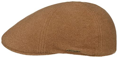 Stetson Texas Wool Gatsby Cap Herren Mit Kaschmirwolle 100% Baumwollfutter Hoher Wollanteil Edler Markenpin Doppellagiges Futterband Schirmmütze Herbst Winter Hellbraun XL (60-61 cm)
