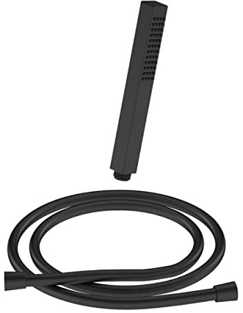 CHRIS BERGEN Brausegarnitur - SET aus Stabhandbrause und Brauseschlauch - in Schwarz matt