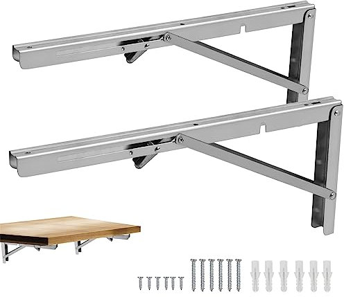 Professionelle Klappkonsole Schwerlast 400mm, 2 Stück Klappkonsole Wand, Wandregal Regalunterstützung Klammer für DIY Halterung, Platzsparend Klapptisch Wandmontage