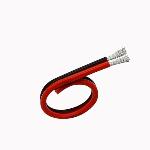 Cable paralelo rojo negro de silicona extrasuave 2P resistente a altas y bajas temperaturas -60 ℃-200 ℃ cobre estañado 26-8AWG cable LED DIY (Color : 2 meter, Size : 8 AWG)