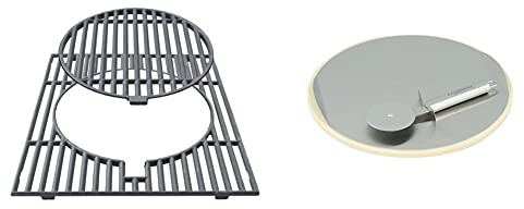 Campingaz Culinary Modular Grillrost matt - 3 & 4 Series Modelle 45 x 39 cm Schwarz & Pizzastein für das Culinary Modular System mit Schneidrad Edelstahltablett zum einfachen Aufbringen des Gargutes