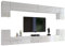 BROMARKT Premium Wohnwand Wohnzimmer Set 8 Teile – Wohnzimmer Schrank - Wohnzimmer Möbel mit Wandschrank – Wohnwand Modern - Wohnzimmerschrank Komplett Möbel - Hochglanz Weiß