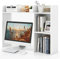 COSTWAY Desktop Bookshelf, Wooden Countertop Bookcase with Shelves and 2 Anti-Tipping Kits, Free Style Multipurpose Desk Storage Organizer Display Shelf Rack for Office Supplies, 94x25x74cm (White)