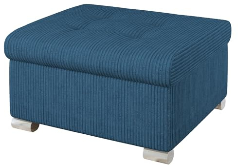 Mirjan24 Hocker Niko Klein mit gestepptem Sitz (Poso 05) | Kompakter quadratischer Sitzhocker in klassischer Form mit gesteppter Sitzfläche und verchromten Füßen