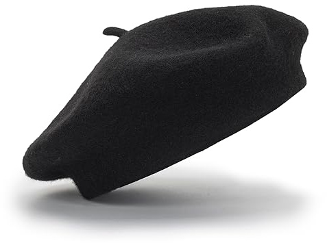 Classico berretto francese per bambini, elegante berretto in lana per feste romantiche a tema francese, 2-10 anni, nero, 2-10 anni