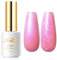 Imtiti Smalto Semipermanente Glitter, 15ml Smalto Semipermanente Unghie Rosa Pearl Glitter UV Led Soak Off Smalto Gel Unghie UV Naturale Gel Nail Polish Per Uso Professionale e Domestico