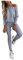 IQYU Jumpsuits Für Damen Sommer Frauen Anzug lange Ärmel-Kapuziner-Hosen SweaterShirt solide Sportanzug Sport Hosenanzug Pool Dance Stangen (Grey, M)