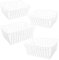 PINGEUI 4 Pack White Wire Storage Baskets, 2 Size Small Metal Wire Basket, Durable Freezer Storage Baskets for Bathroom, Pantry, Freezers, Kitchen Cabinet, Shelf 28x12x22cm 36x29x15.5cm